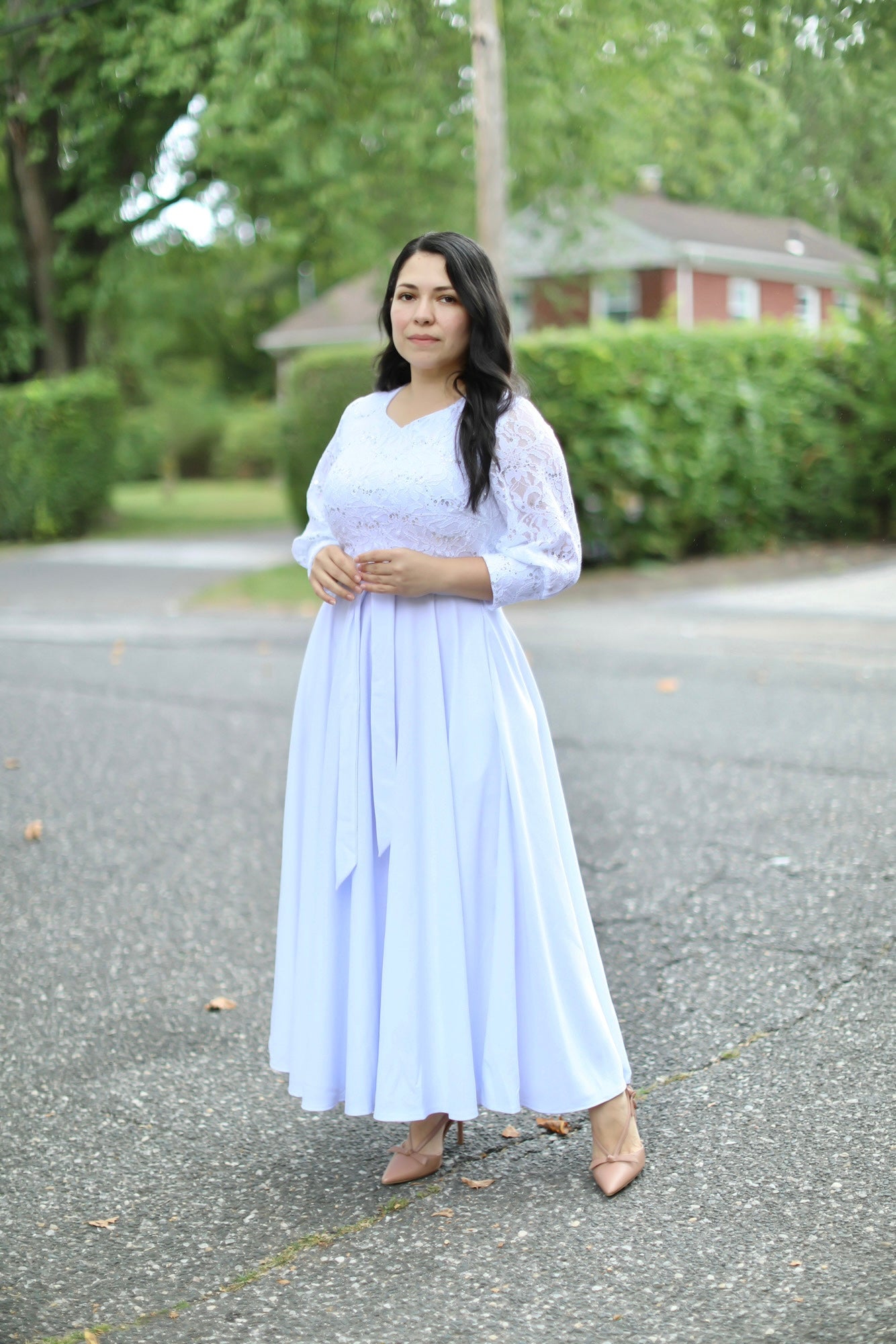White Sequins Maxi Dress