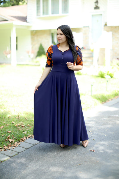 Zoe Navy Jumper Maxi Dress
