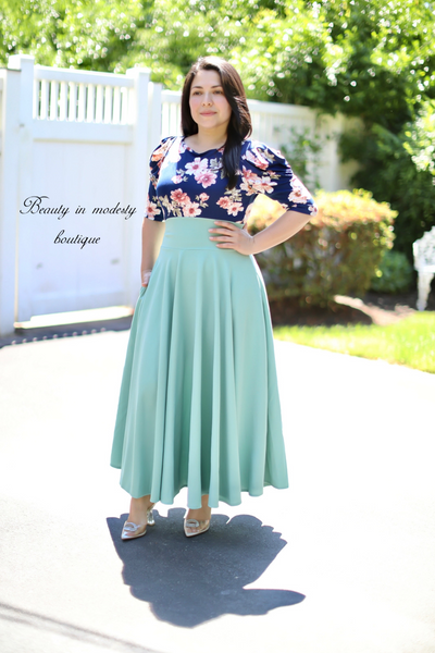 Navy Floral Kellya Top