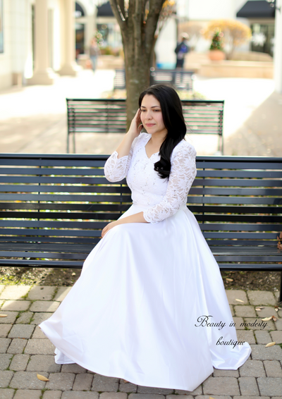 Anniversary White Satin Maxi Dress