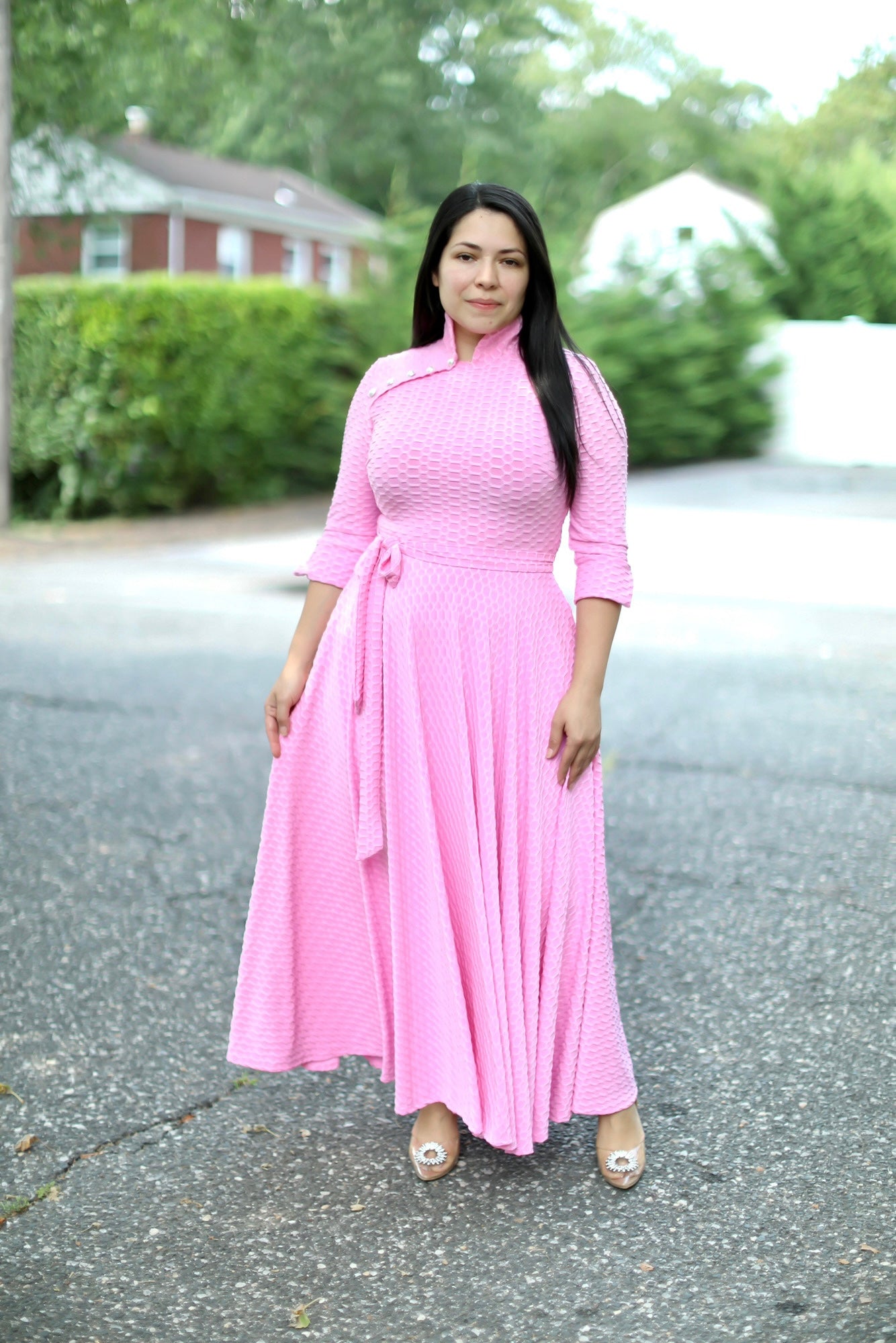 Pink Stretchy Maxi Dress