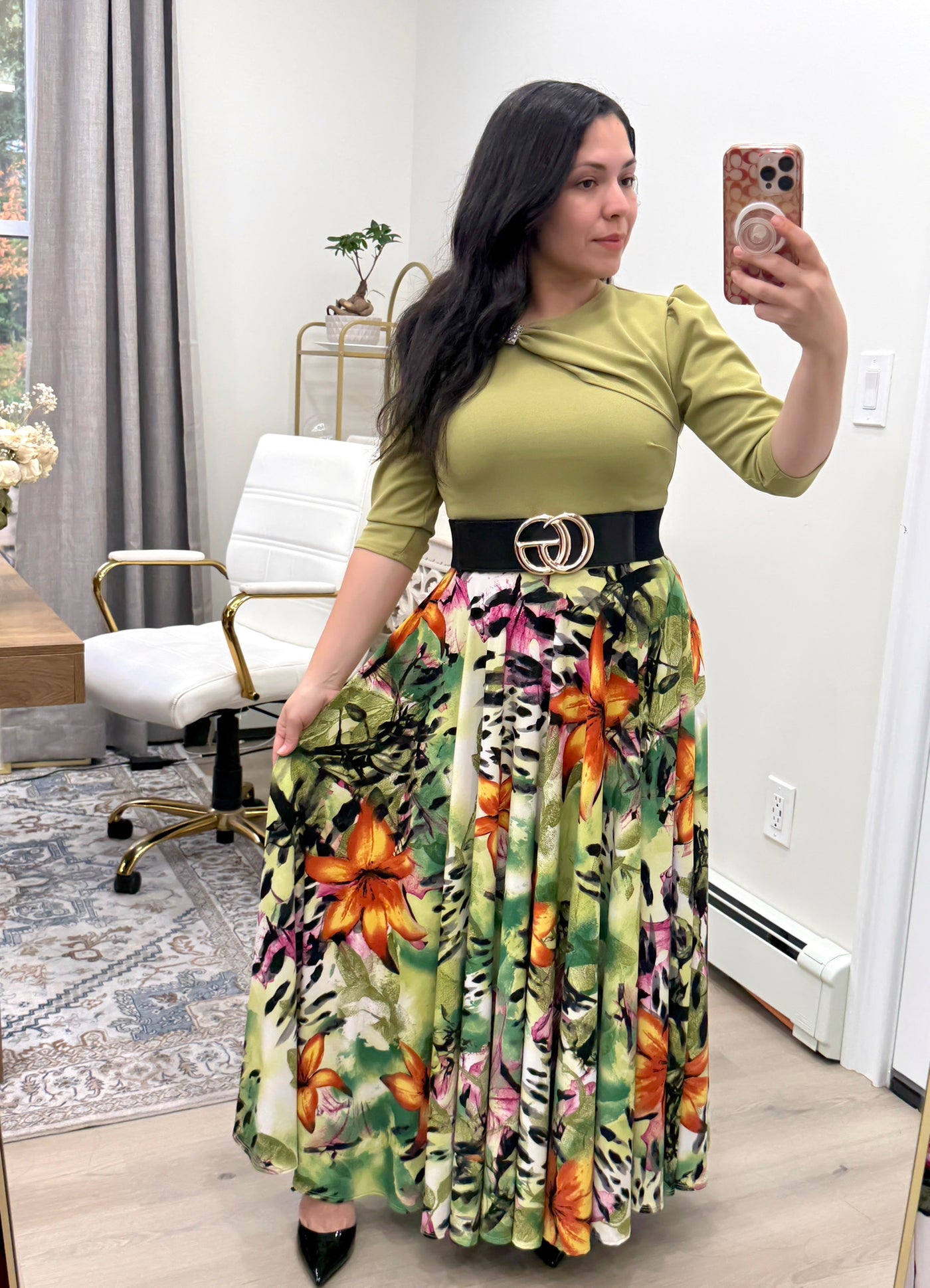 Melania Soft Green Maxi Dress