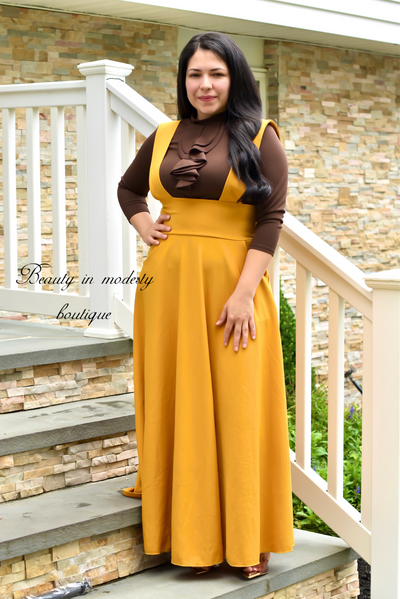 Brown Ruffled Top