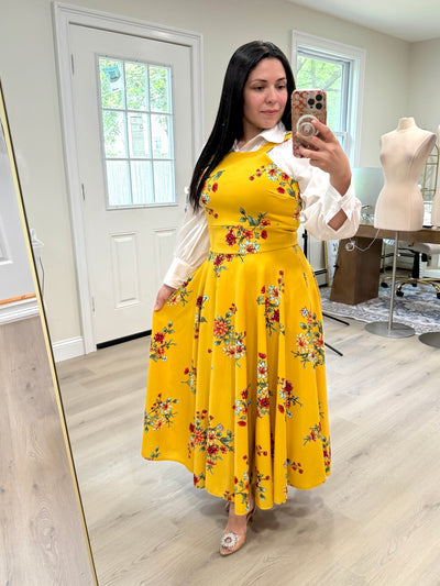 Yellow Floral Jumper Maxi Dress