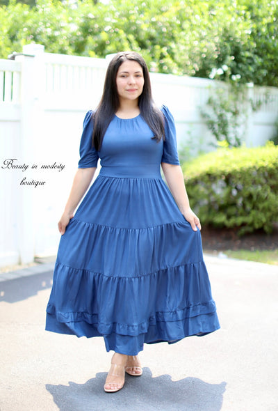 Claires Strechy Denim Maxi Dress