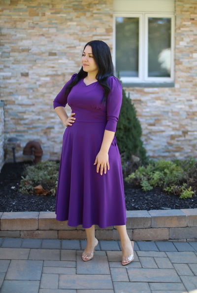 Emmie Purple Midi Dress