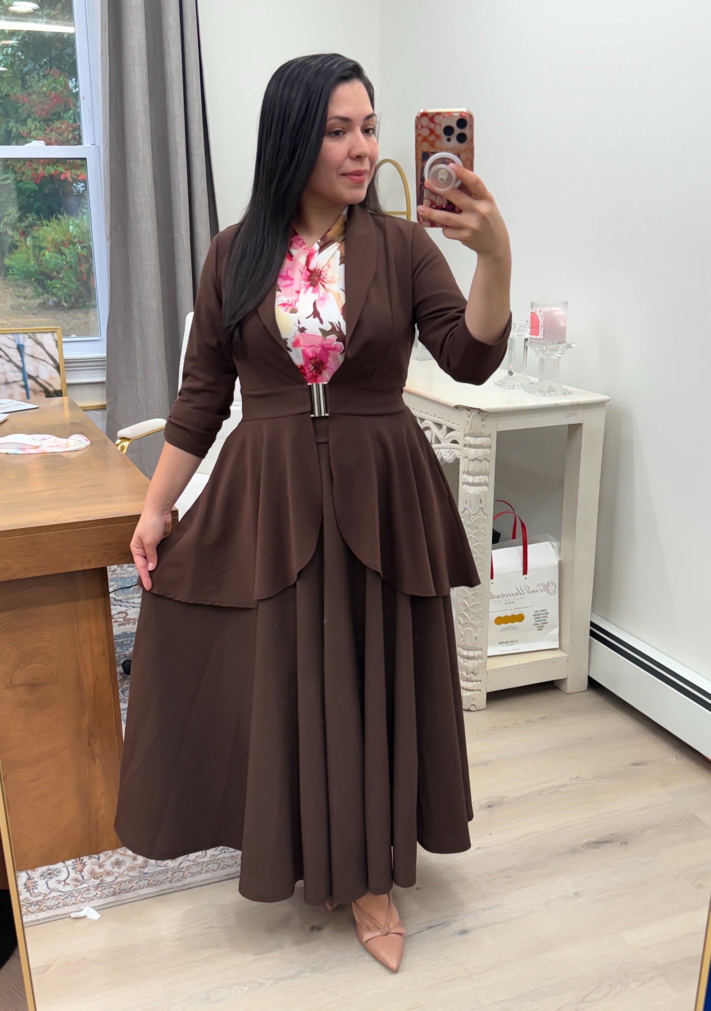 Brown High Low Blazer