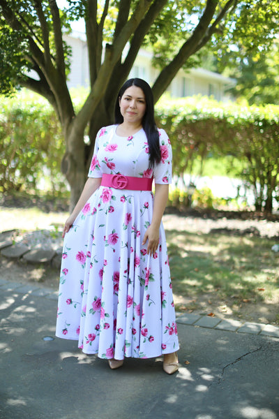 Catalina Fuscia Roses Maxi Dress