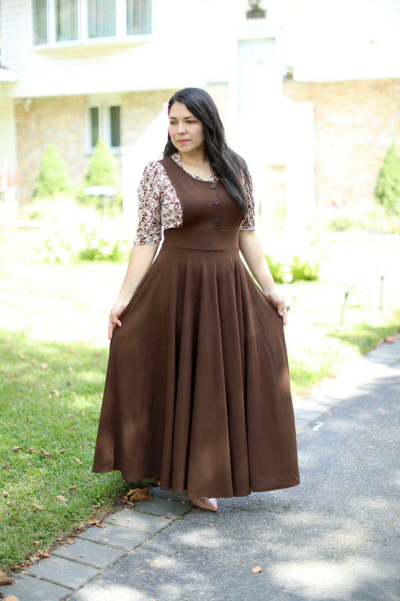 Brown Jumper Maxi Dress