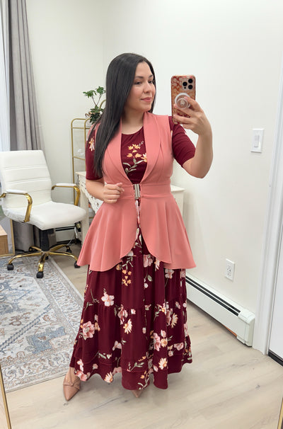 Marsala (rosa vieja) High Low Blazer