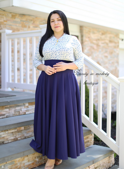 Navy Blue Maxi Skirt