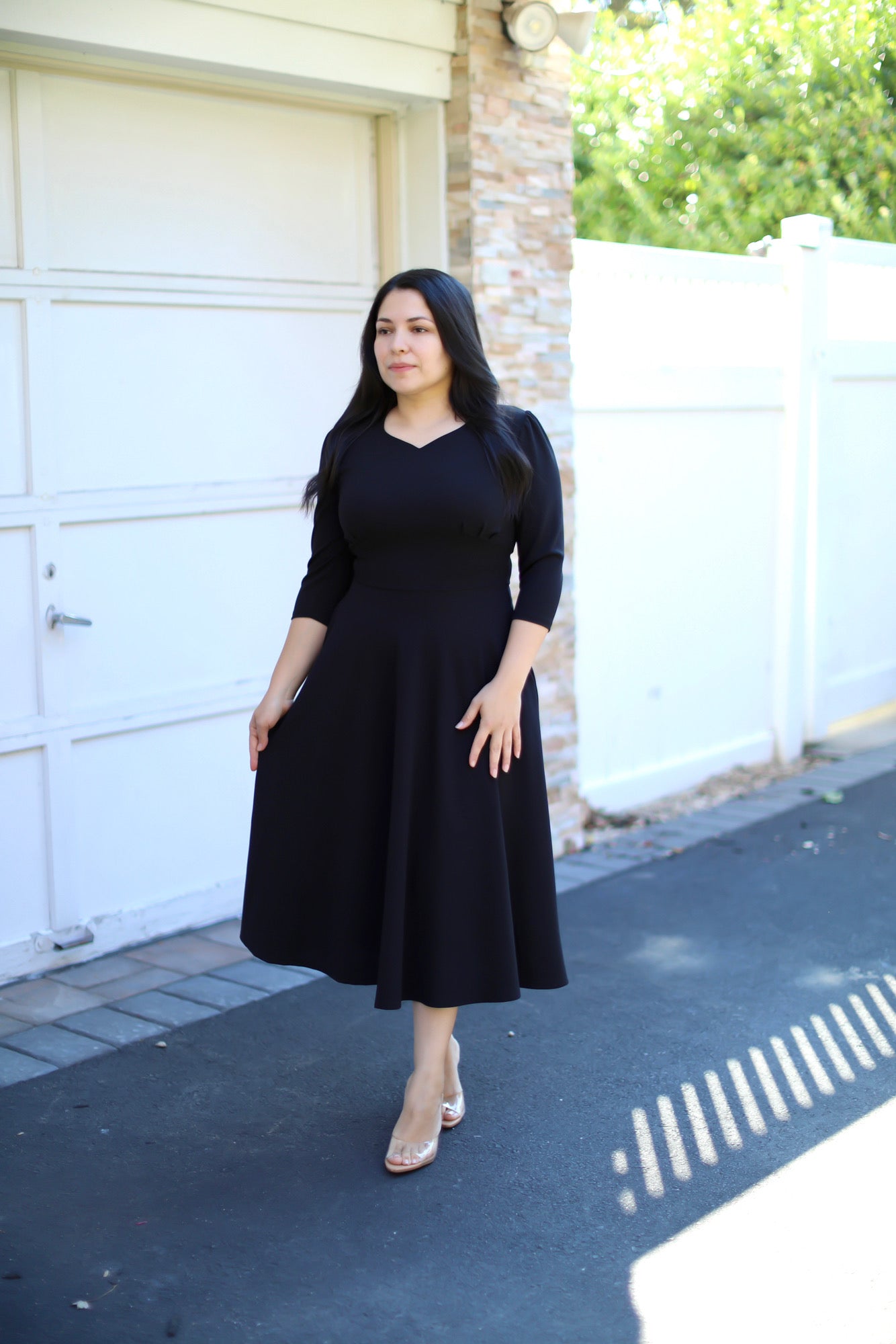 Emmi Black Midi Dress