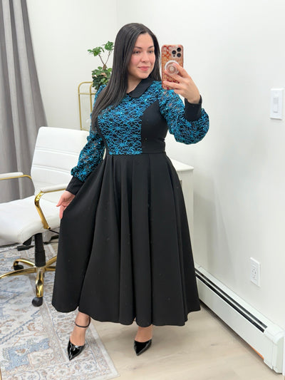 Teal Sparkles Maxi Dress