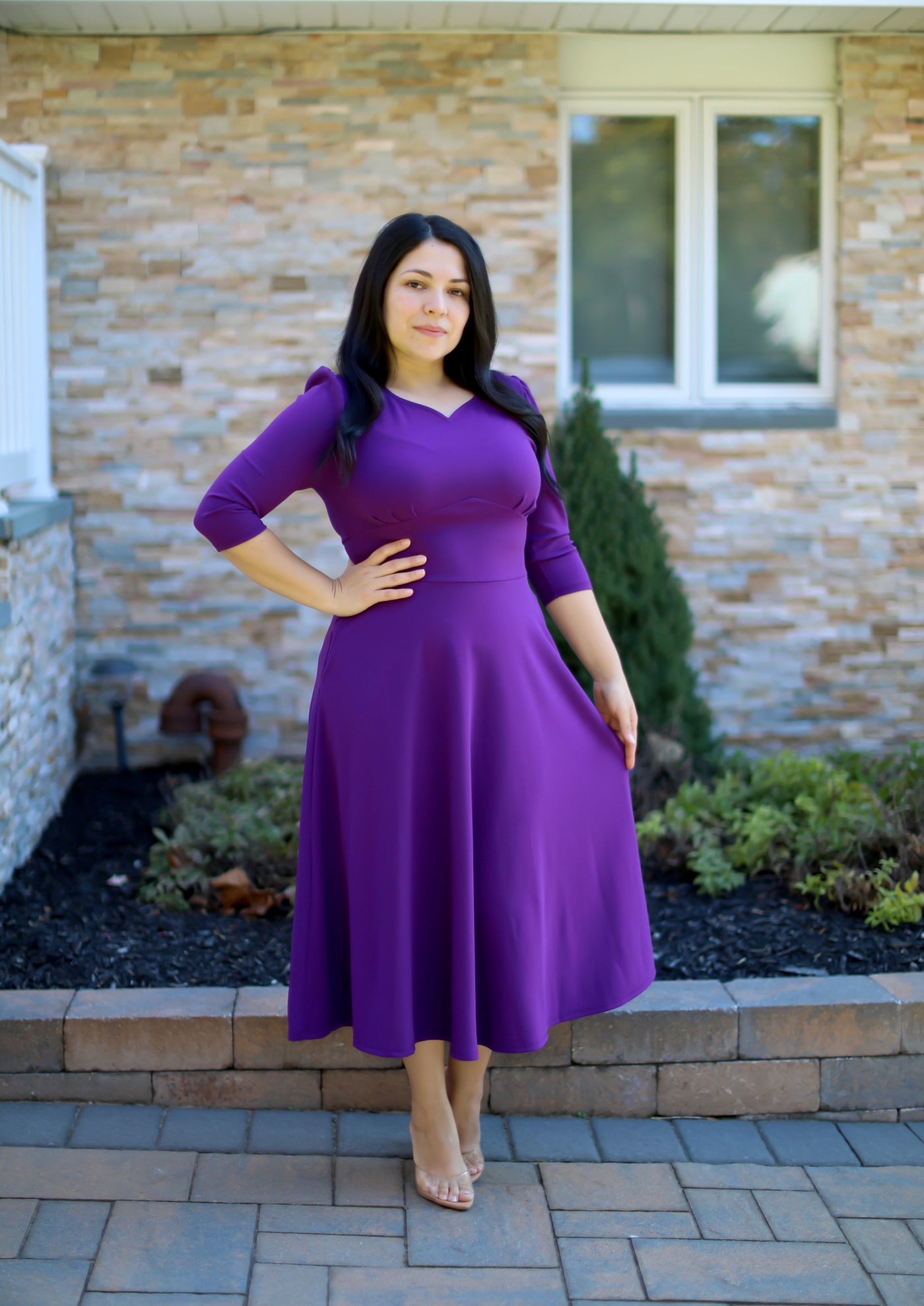 Emmie Purple Midi Dress