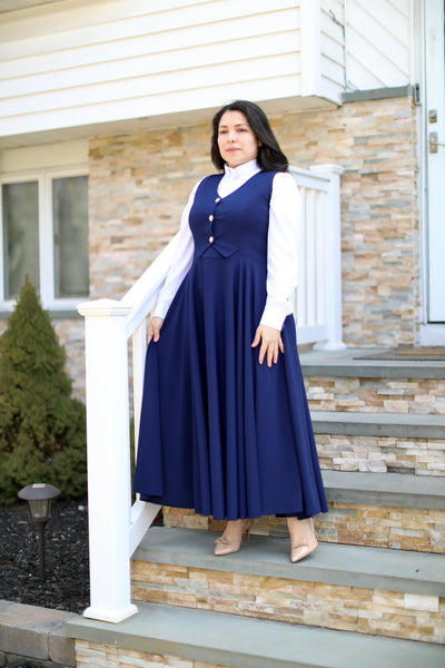 Navy Jumper Vest  Dress
