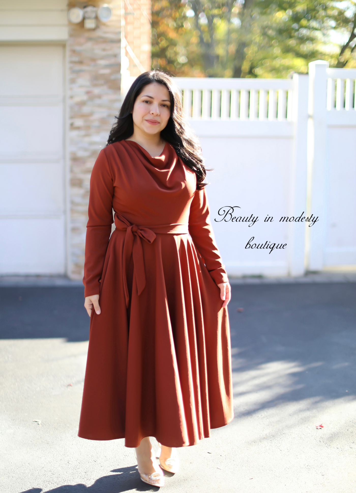 Eloise Rust Midi Dress