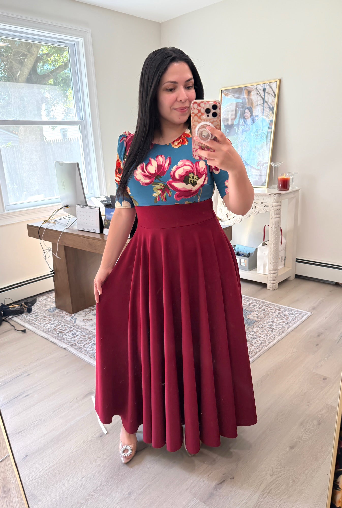 Classic Celeste Burgundy Maxi Dress