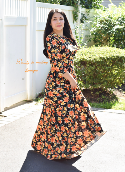 Lilibeth Black Floral Maxi Dress