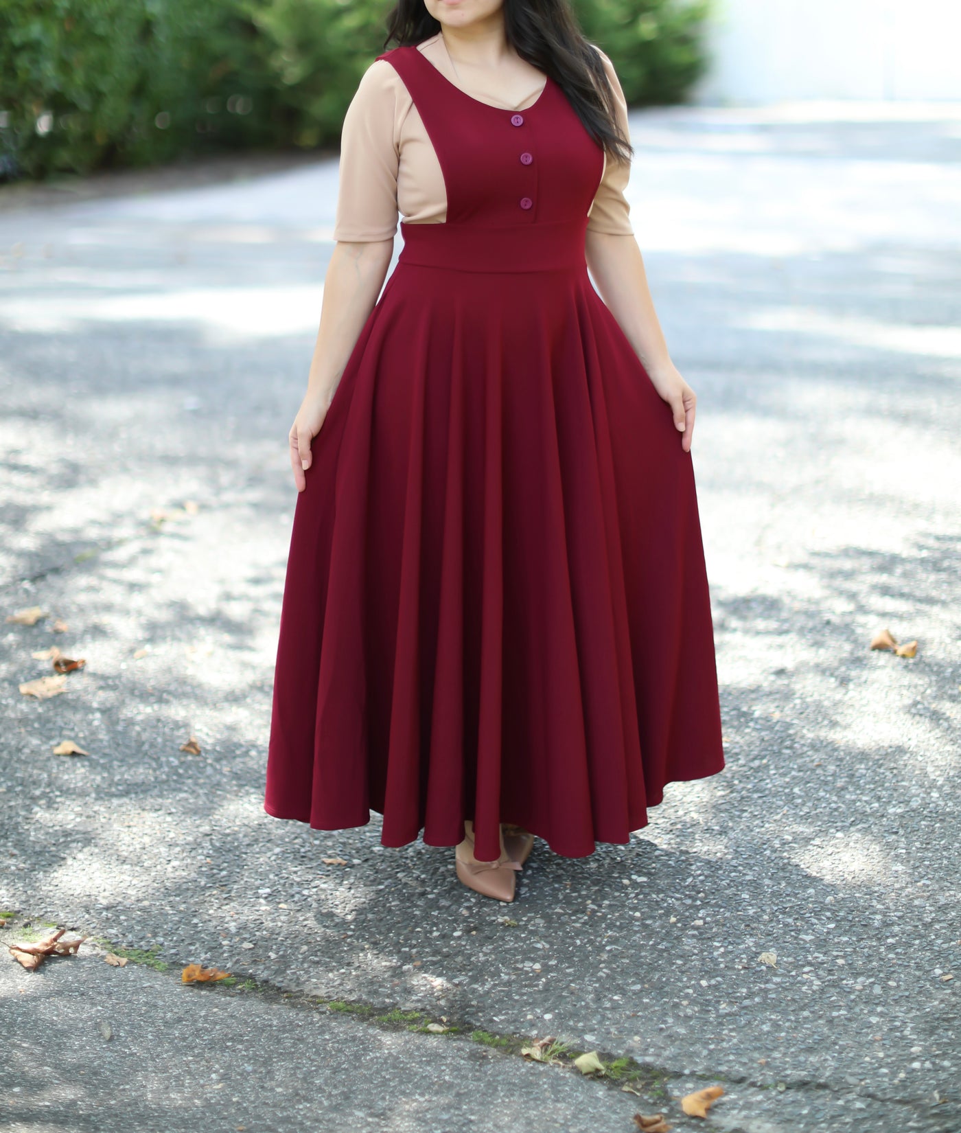 Zoe Burgundy jumper Maxi Dress