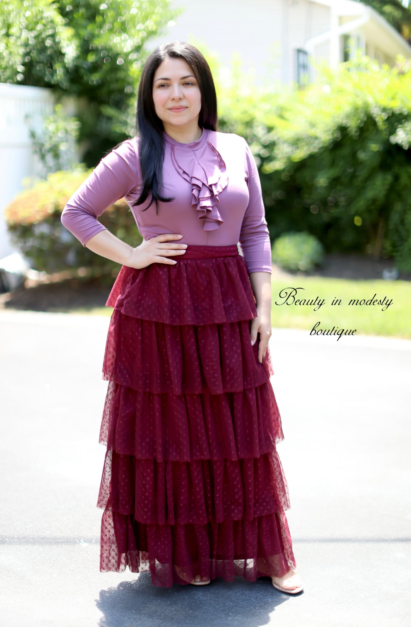 Princess Burgundy Maxi Skirt