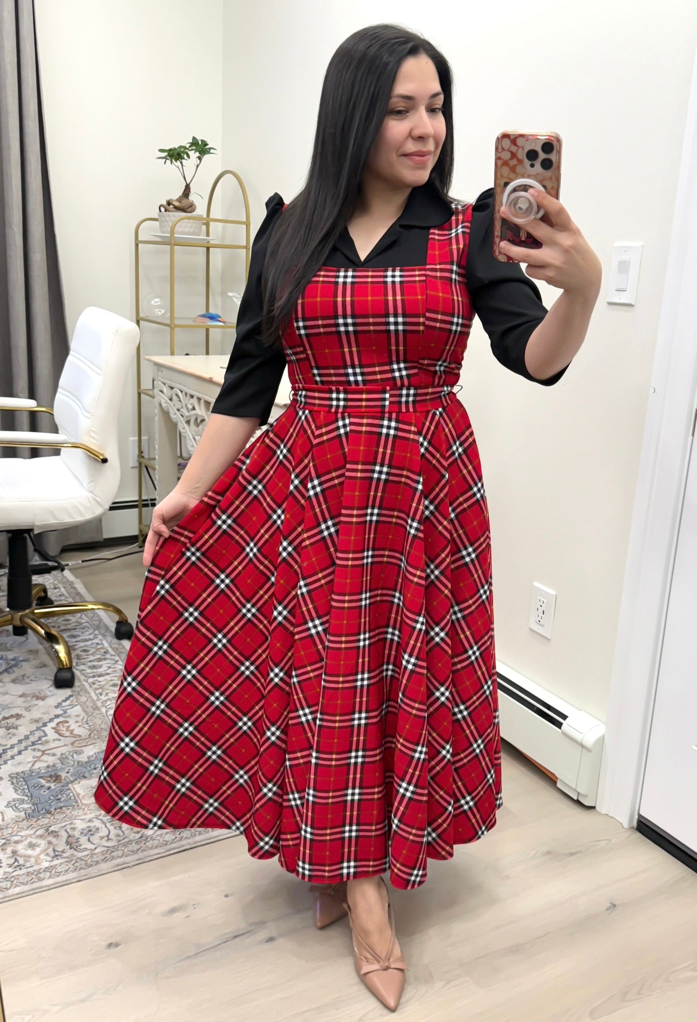 Black Red Overall Maxi Dress