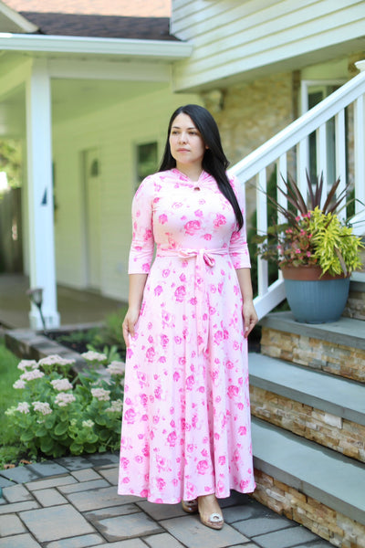 Soft Roses Maxi Dress