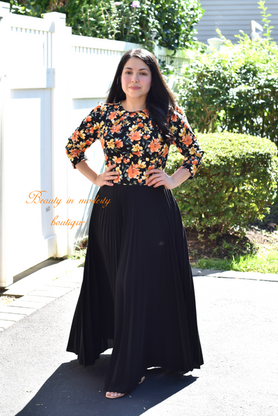 Lilibeth Floral - Black Maxi Dress