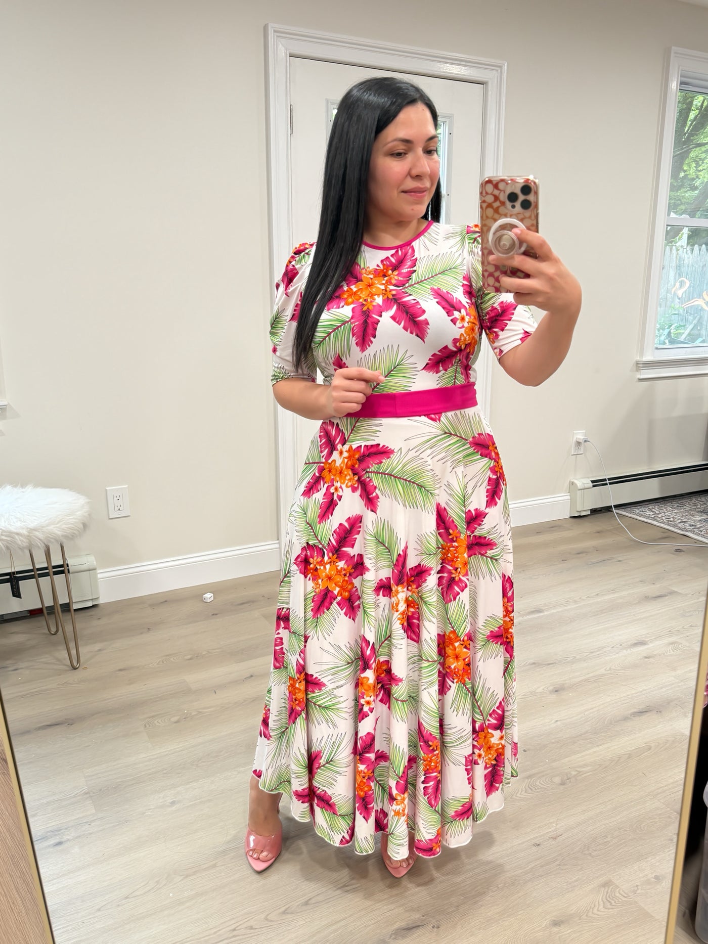 Jersey Beach Fuscia Maxi Dress