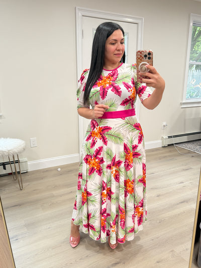 Jersey Beach Fuscia Maxi Dress