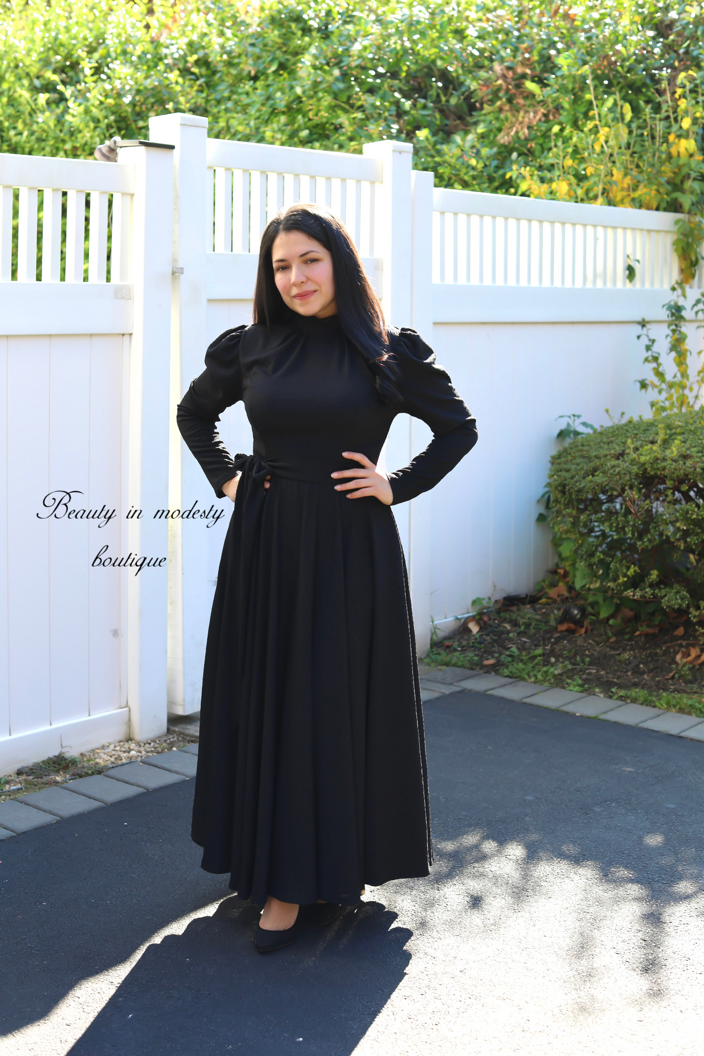Royal Style Black Maxi Dress
