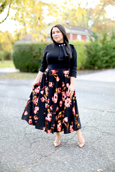 Rebecca Black Floral Midi Dress