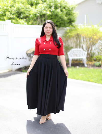 Alma Red / Black Maxi Dress