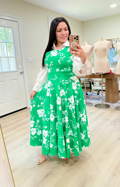 Green White Jumper Maxi Dress