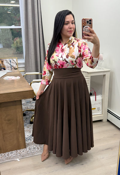 Brown Floral Top