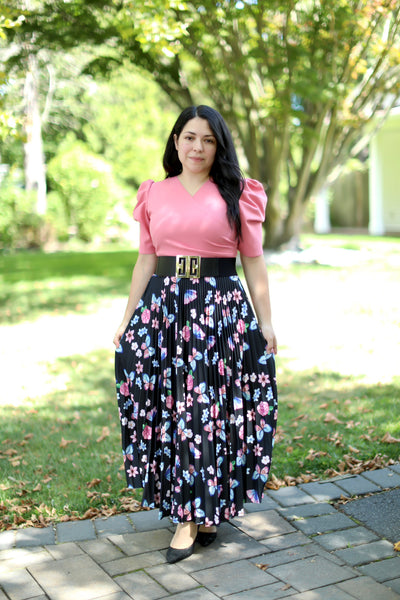 Sammy Pink Pleated Maxi Dress