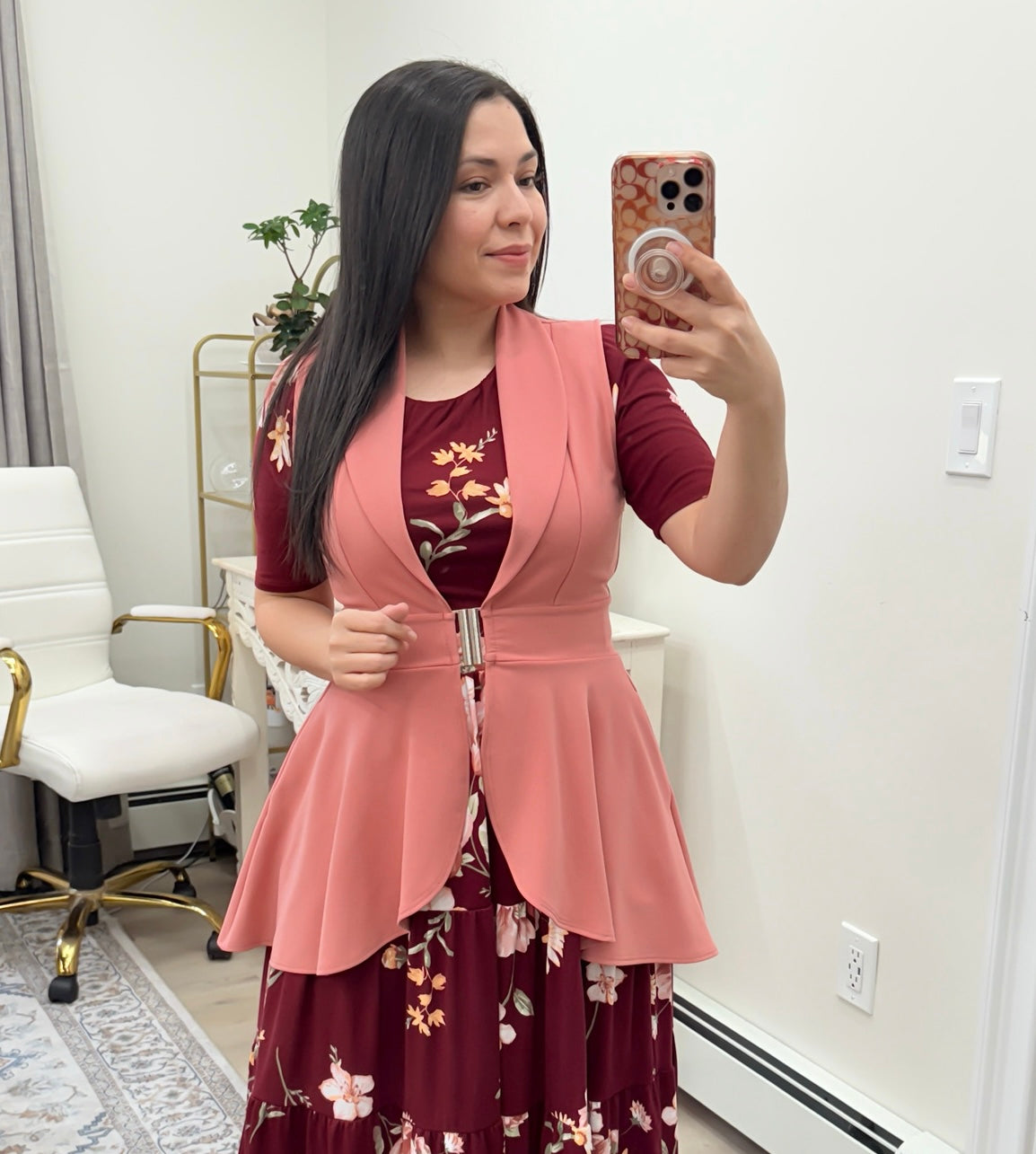 Marsala (rosa vieja) High Low Blazer