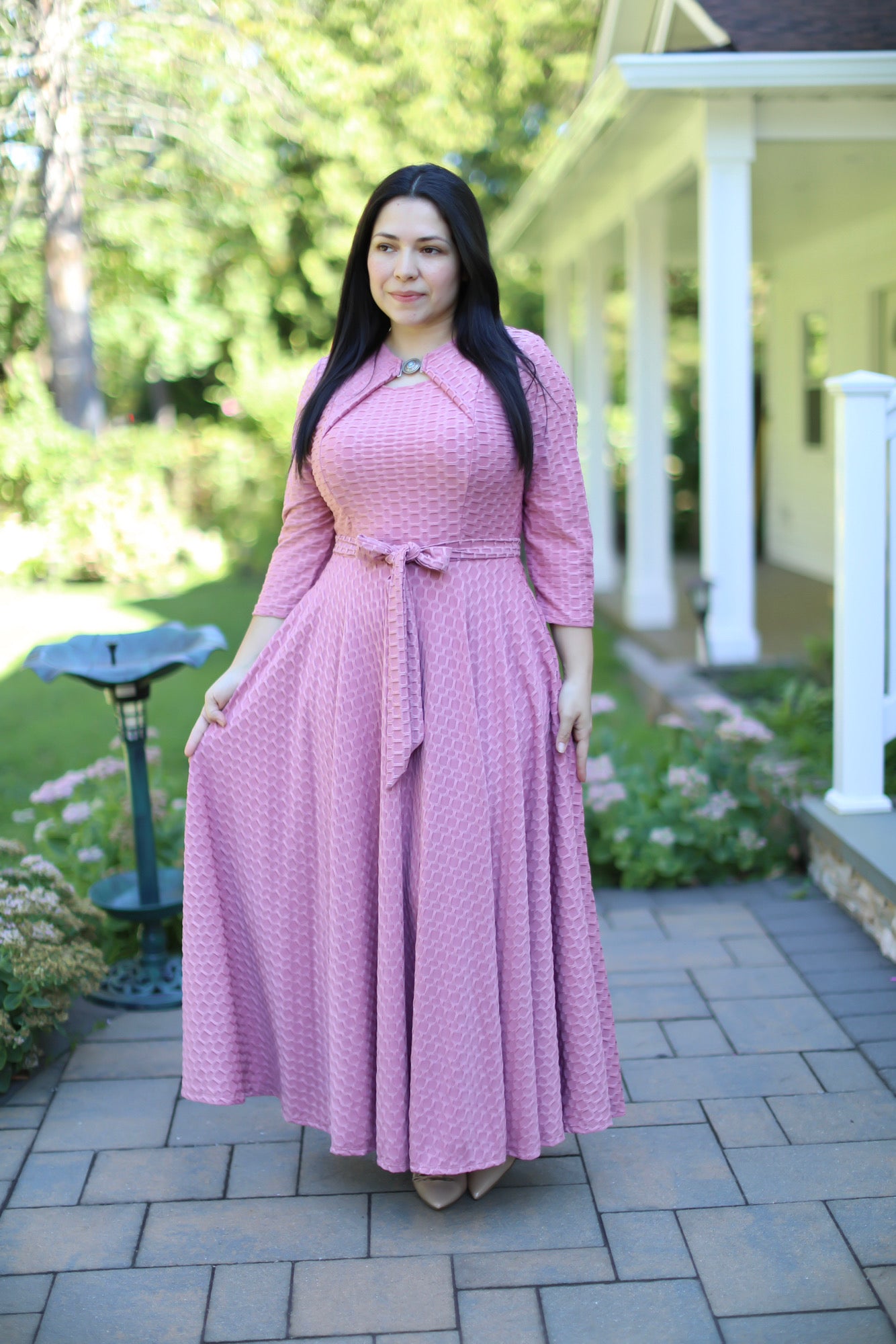 Dusty Pink Moroccan Maxi Dress