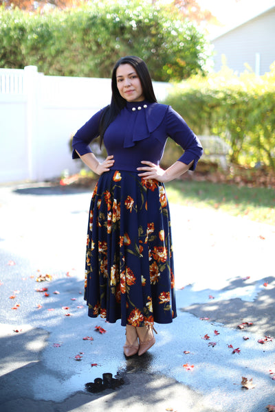 Rebecca Navy Midi Dress