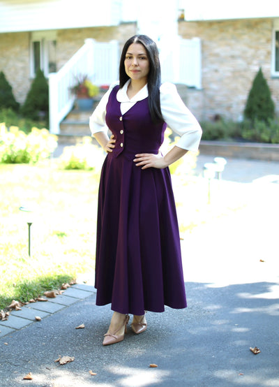 Purple White Overall Maxi Dress