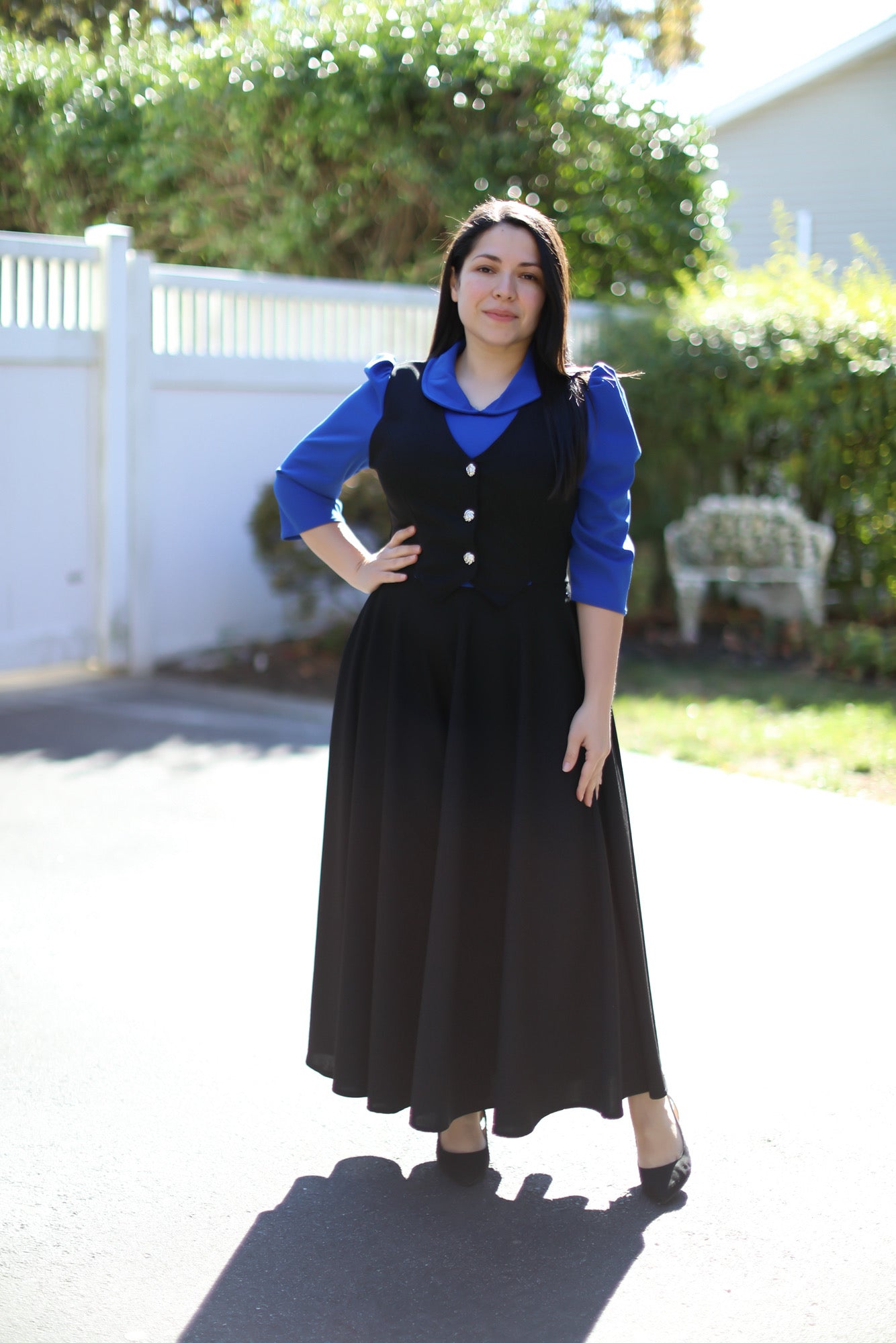 Blue Black Overall Maxi Dress
