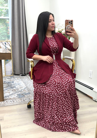 Burgundy High Low Blazer