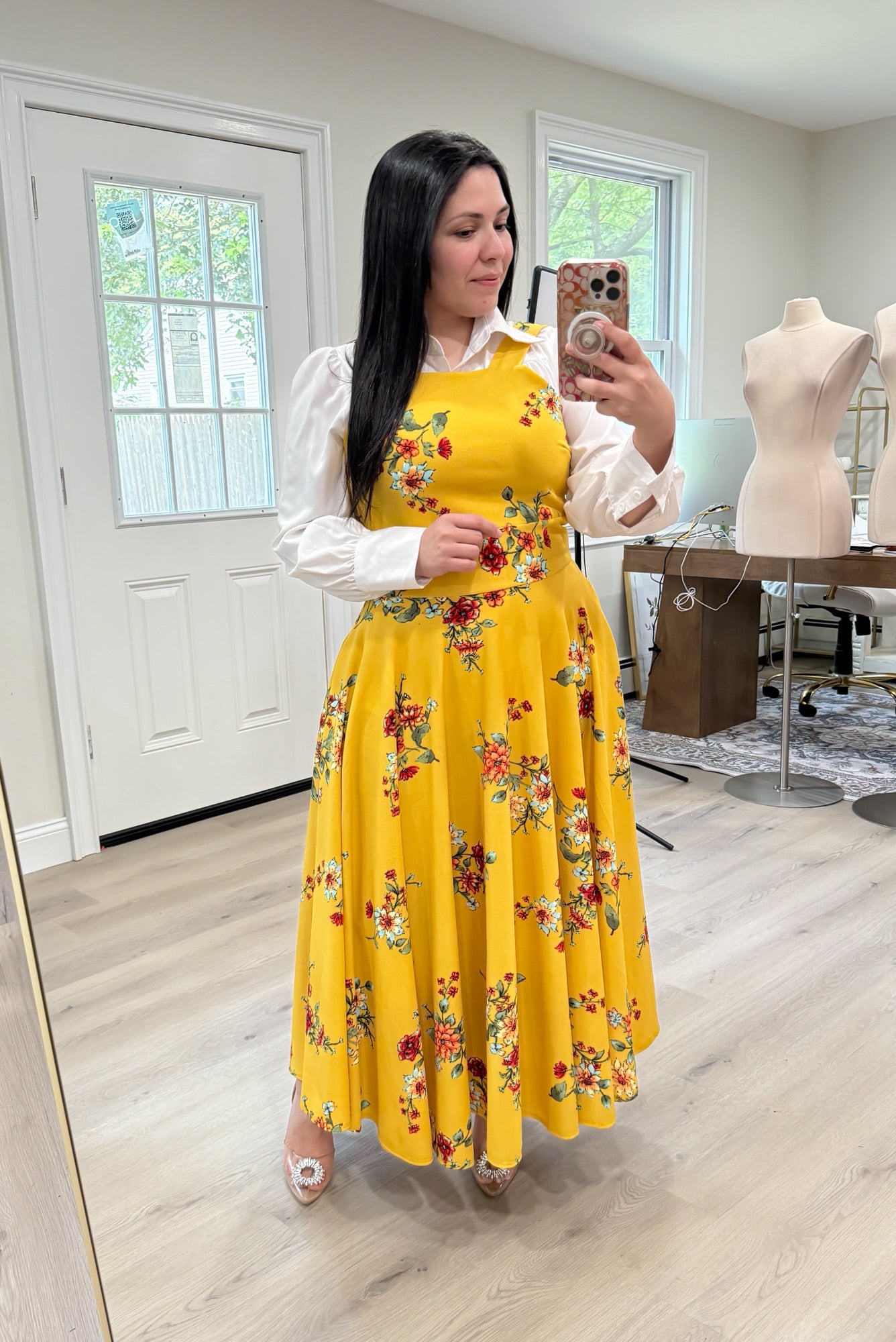 Yellow Floral Jumper Maxi Dress