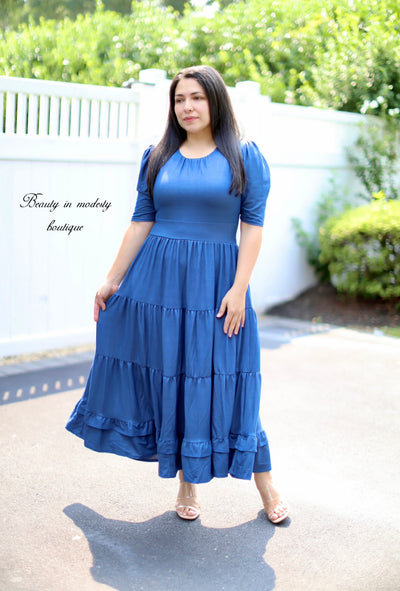 Claires Strechy Denim Maxi Dress