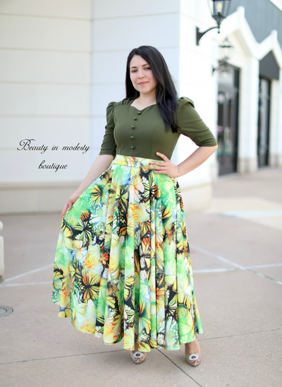 Zamaria Olive Maxi Dress