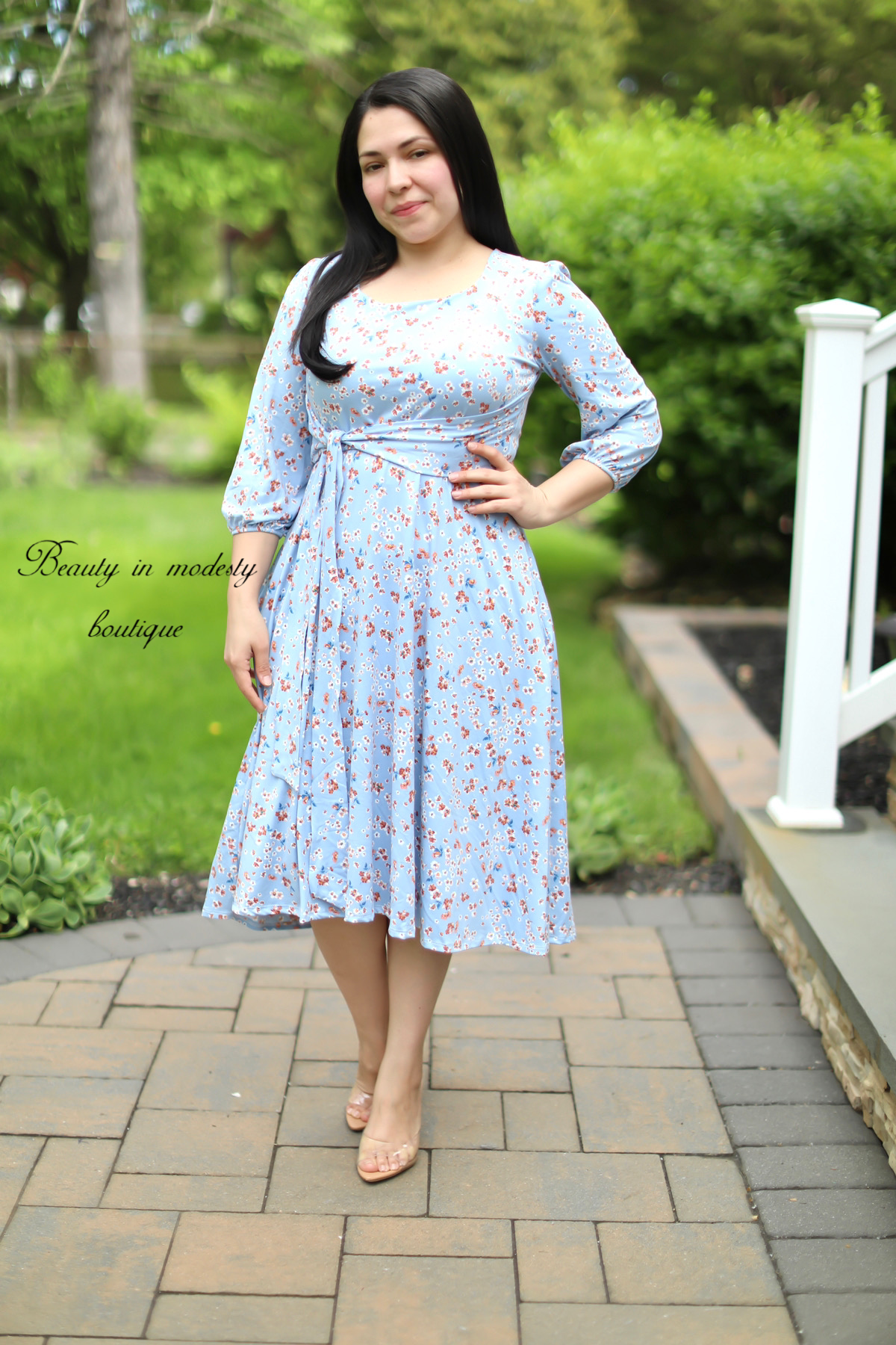 Zaira Celeste Floral Midi Dress