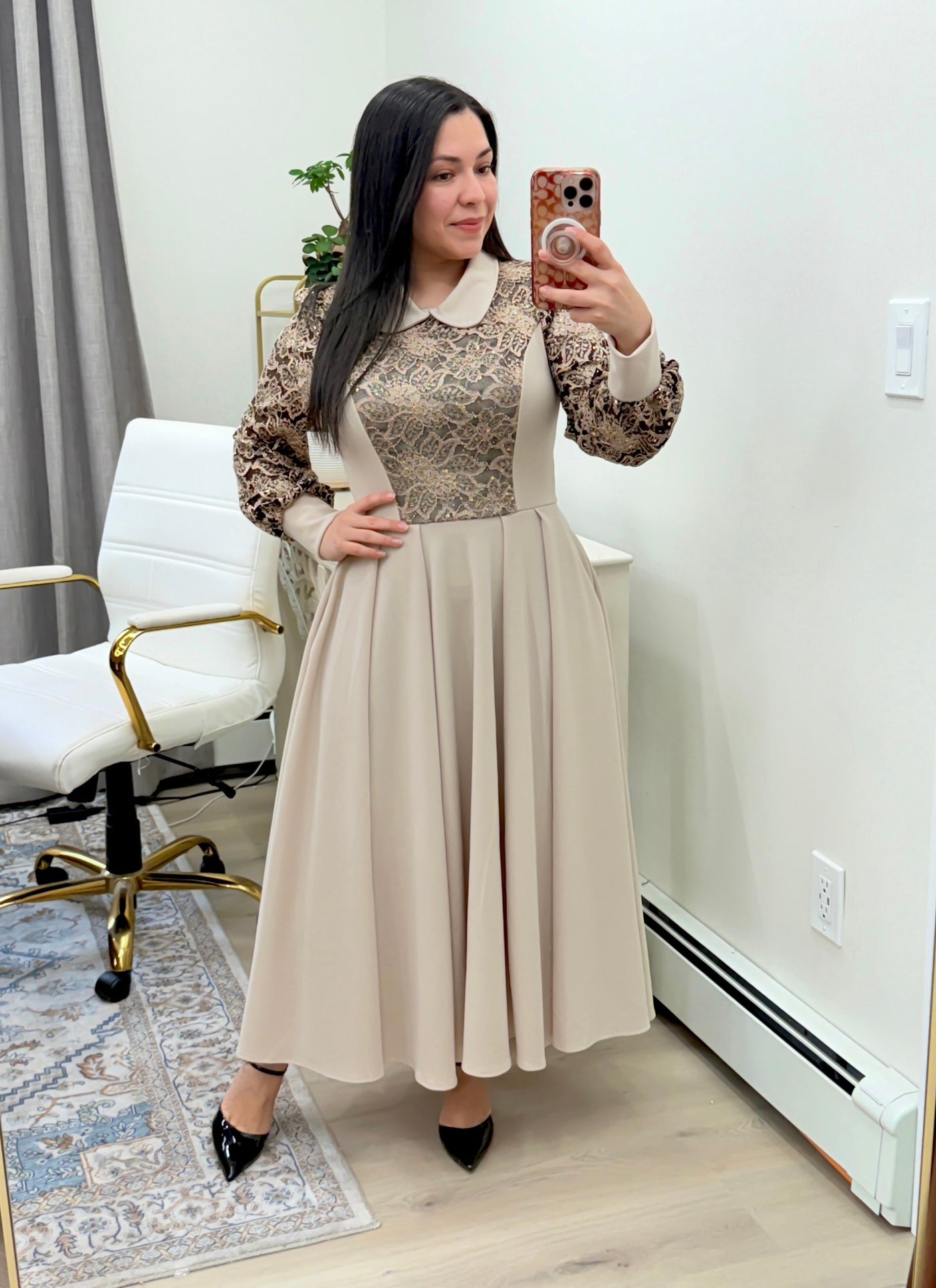 Cream Sparkles Maxi Dress