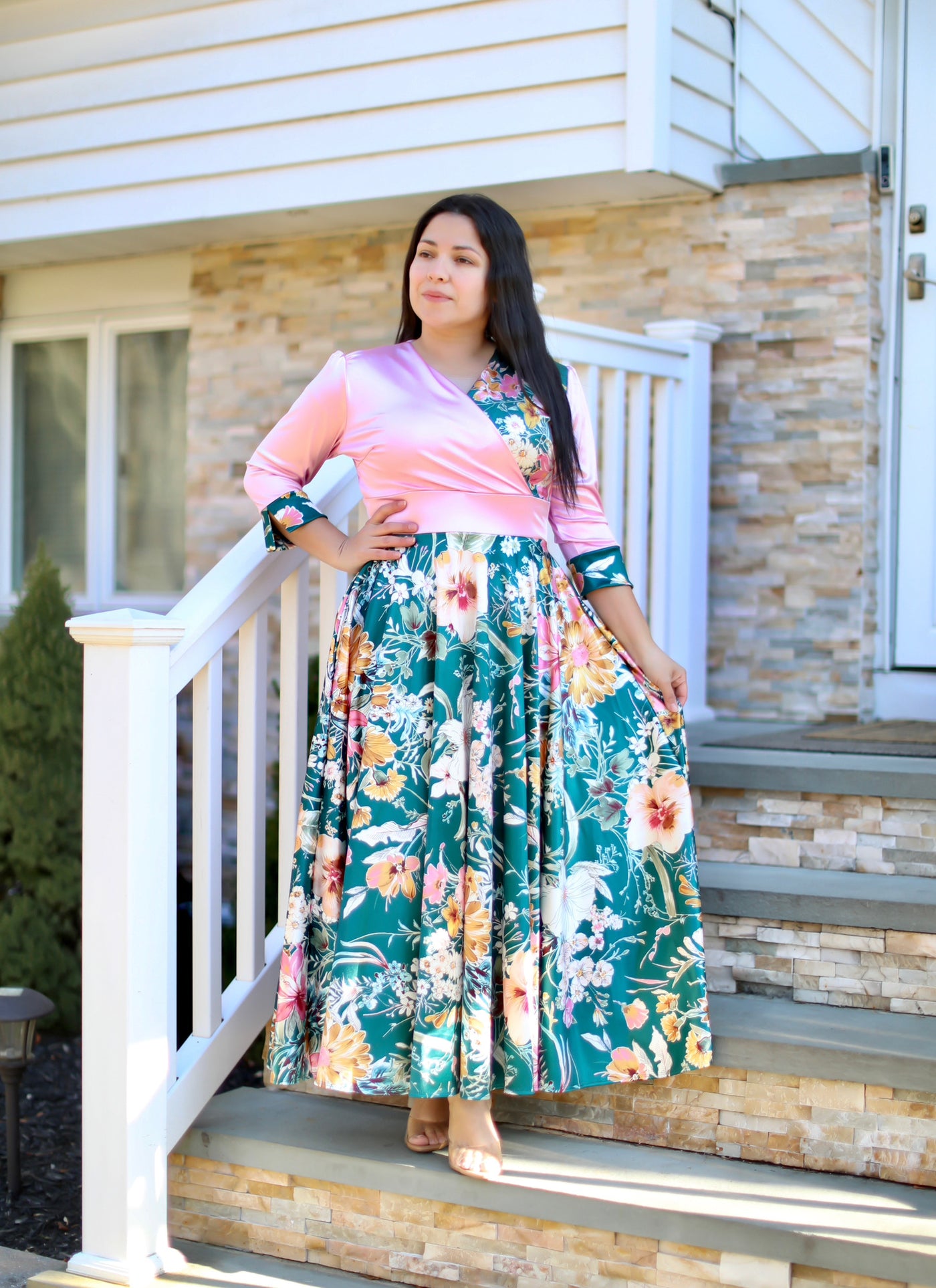 Cloe Floral Pink Maxi Dress