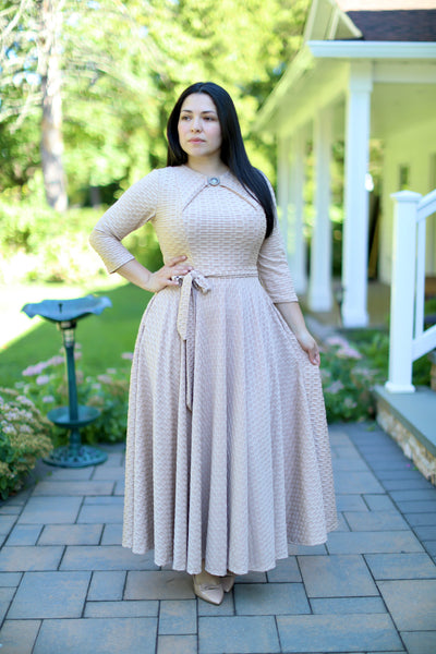 Beige Moroccan Maxi Dress