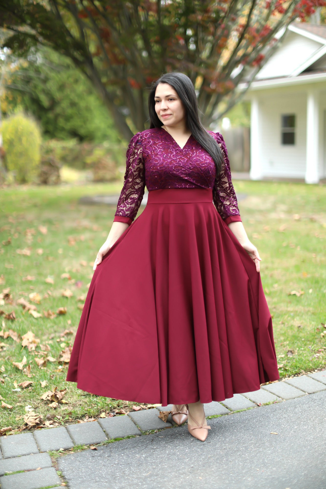 Burgundy Holidays Maxi Dress
