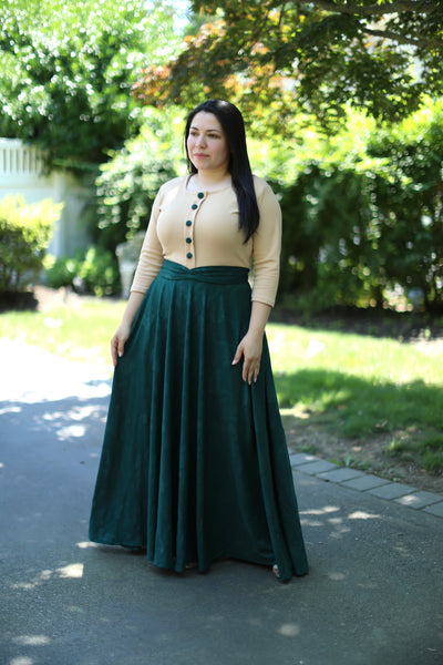 Claudia Beige / Hunter Buttons Maxi Dress